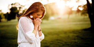 a women in a field. 